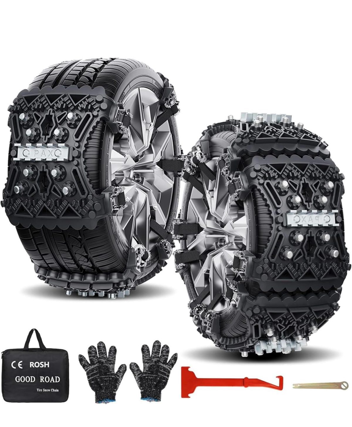 IMG-20250504-WA0005 Catene da Neve, 6PCS Catene da Neve Universali Auto Adatte per Pneumatici da165-285mm, Catene per Pneumatici da Neve di Emergenza Antiscivolo Trazione Regolabili per Camion SUV Auto - immagine 1