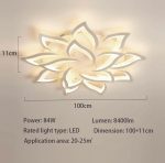 Plafoniera LED Soffitto Dimmerabile 3000K-6000K, Creativa Petalo Lampadario Soggiorno 84W 8400lm, Lampadario Camera da Letto da Pannello Acrilico, Lampadario LED, Lampadari Moderni 14Luci - immagine 2