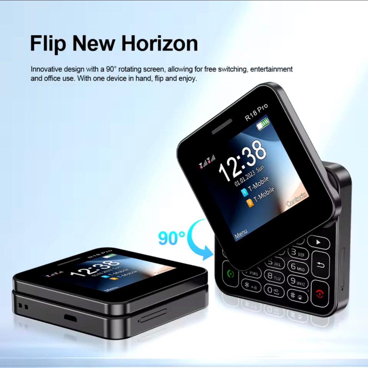 WhatsApp Image 2025-05-02 at 23.42.28 2024 NUOVO SERVO R18Pro Schermo rotante Mini torcia per telefono cellulare Magic Voice 2.4 "Button Slider Cellulari Dual SIM Standby - immagine 1