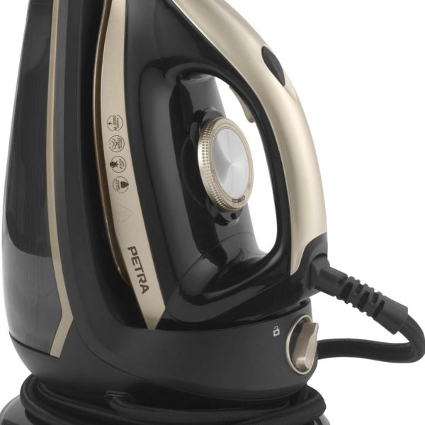 Petra PF01483VDEEU7 Ferro da Stiro a Vapore Con Caldaia Da 2600w, Base Compatta, Vano Portacavo da 1,9 M, Serbatoio Acqua Rimovibile da 1,5 L Con Blocco, 30 Min di Vapore Continuo, Anticalcare