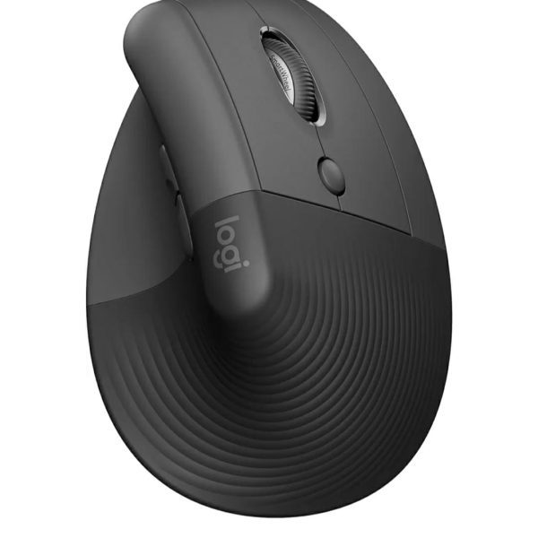Logitech Lift Mouse Ergonomico Verticale, Senza Fili, Ricevitore Bluetooth o Logi Bolt USB, Clic Silenziosi, 4 Tasti, Compatibile con Windows / macOS / iPadOS, Laptop, PC - Grafite