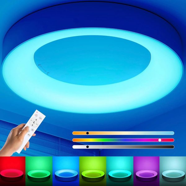 Plafoniera LED RGB dimmerabile 36W, lampada da soffitto con telecomando, lampade che cambiano colore 3000K-6500K