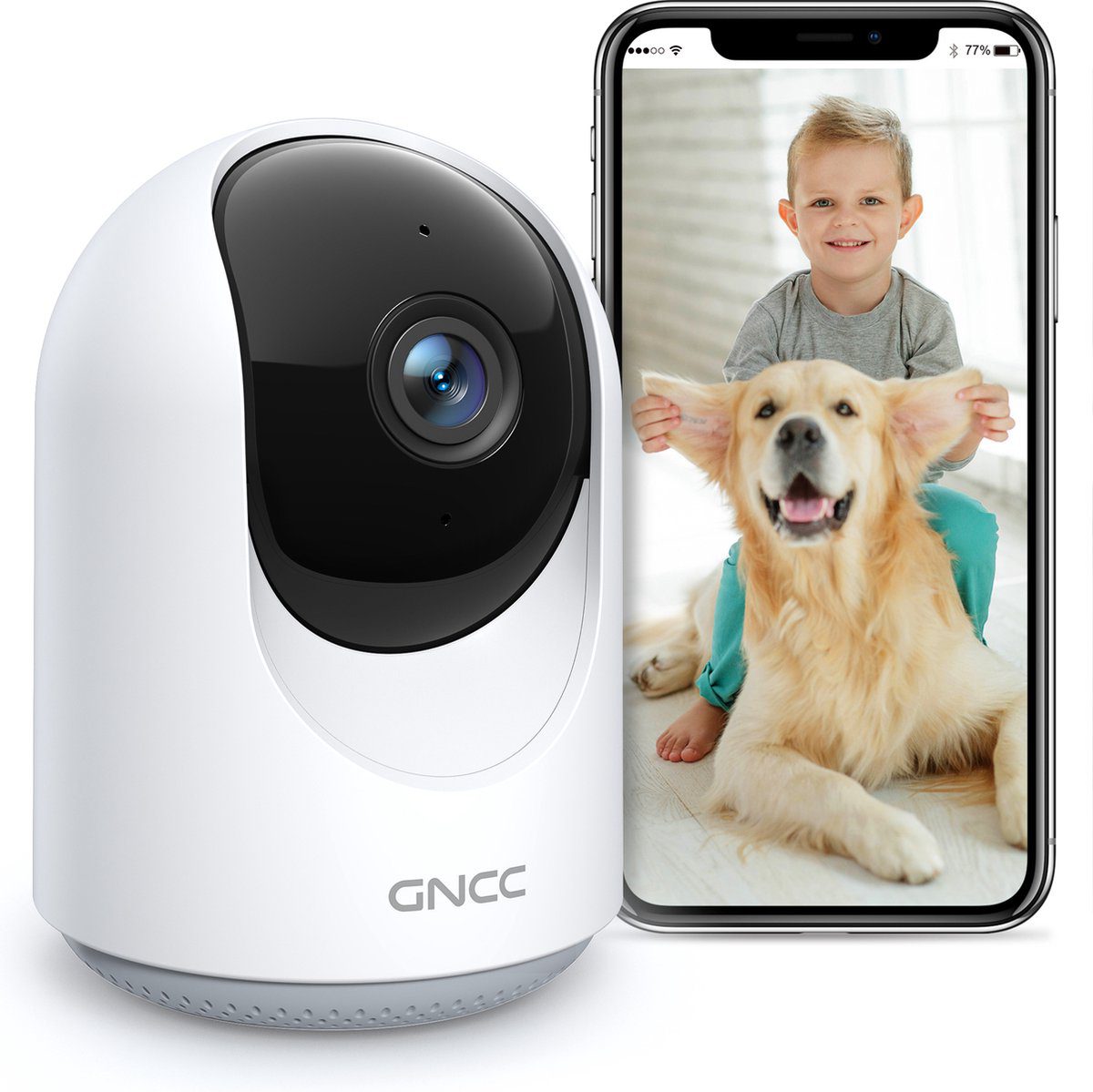 1200x1199 Baby monitor WiFi GNCC P1 con fotocamera - Con app - 1080P - immagine 1