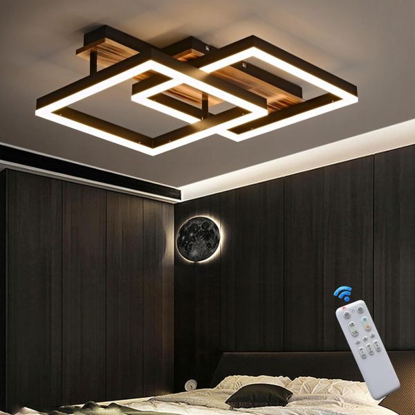 Plafoniera LED Soffitto legno Salotto Dimmerabile