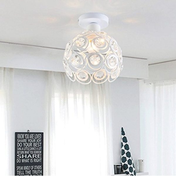 Plafoniera in Moderno Lampadario in Luce Lüster Lampadario 60W E27 per corridoio portico camera da letto (20cm-White)