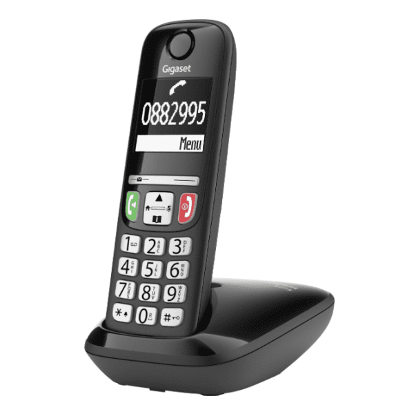 Gigaset E275 - Telefono DECT Portatile - Cordless - Tasti Grandi - Suonerie Forti - Compatibile con Apparecchi Acustici, Nero [Versione Italiana]