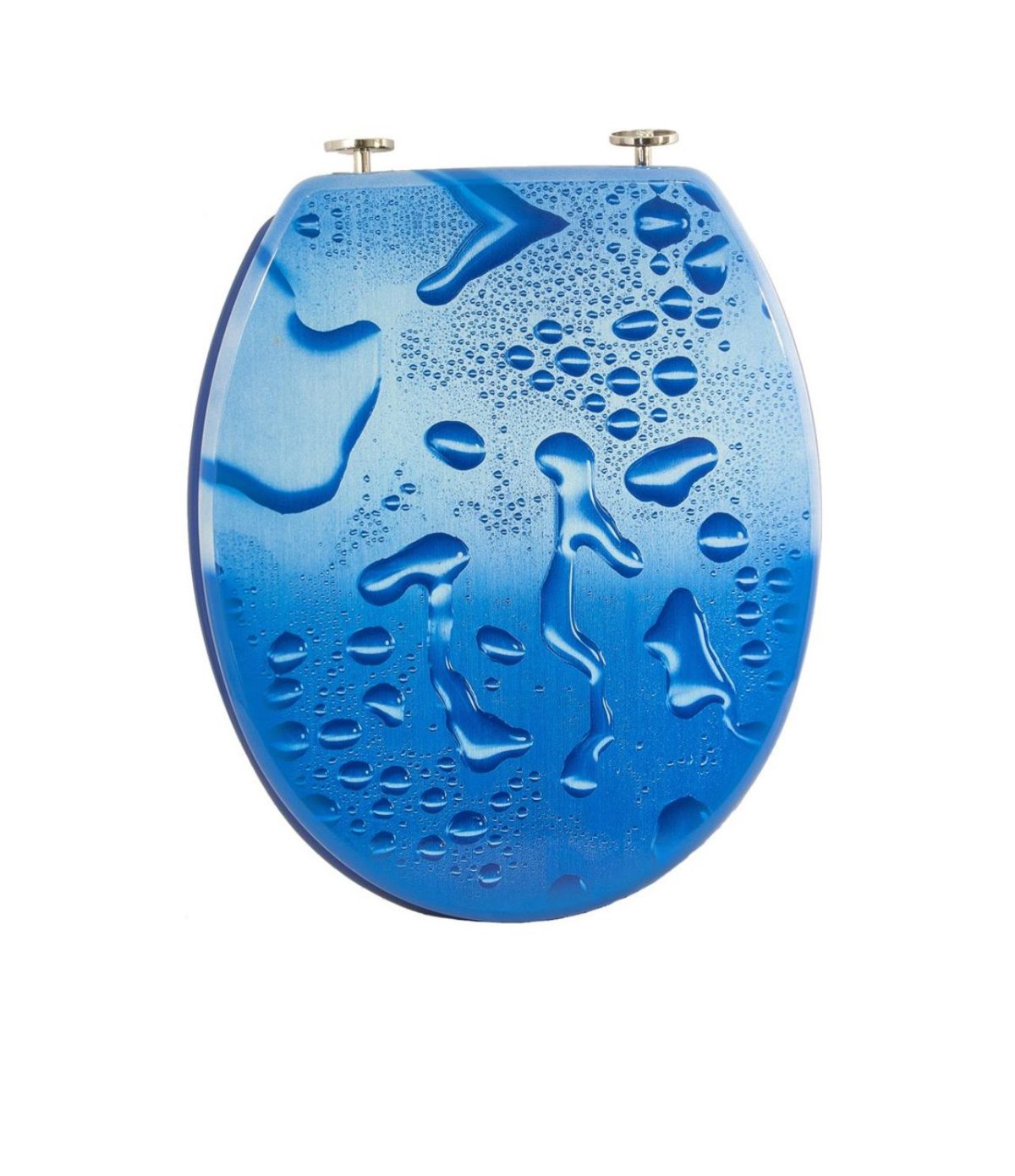 05e93f50-0990-4f8a-827f-cb2c910836ee Copriwater universale blu con decoro gocce d’acqua – sedile WC resistente e facile da montare - immagine 1