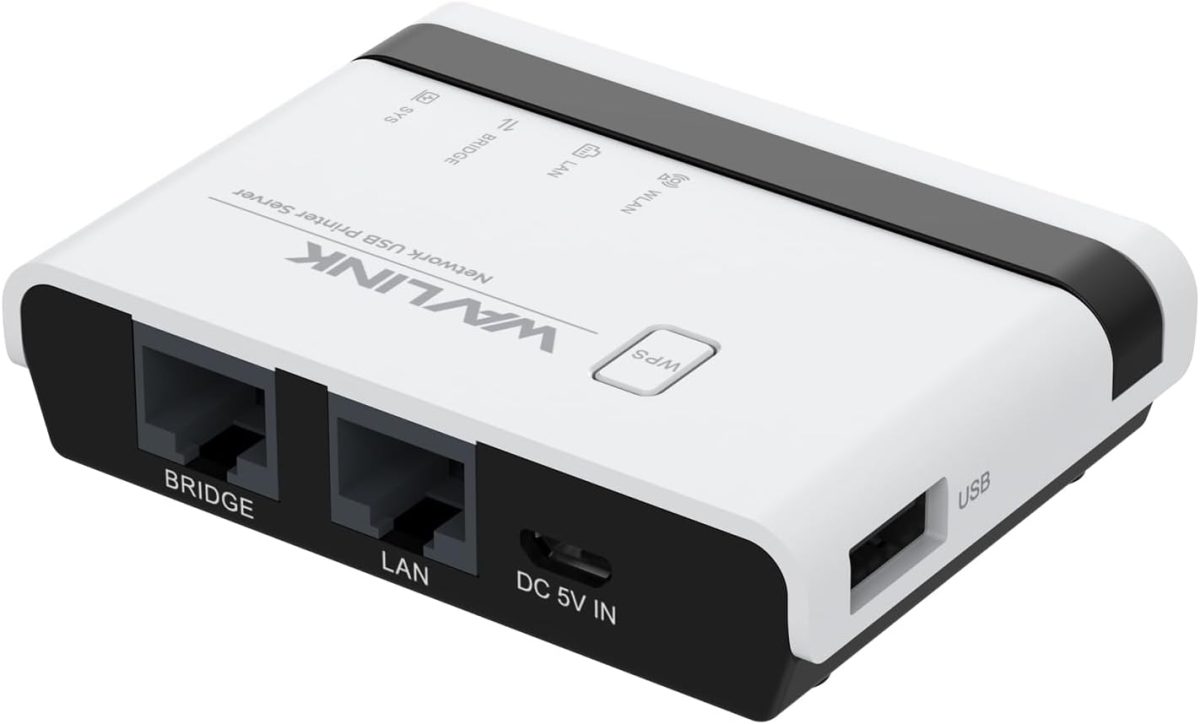 51DjfLJA8RL._AC_SL1500_ WAVLINK Server di Stampa Wireless,Print Server WiFi con LAN/Bridge da 10/100Mbps,USB2.0,Supporto modalità Cablata/Filare/Standalone,Compatibile con Windows/Mac e Tutte Le Stampanti con Supporto Raw - immagine 1