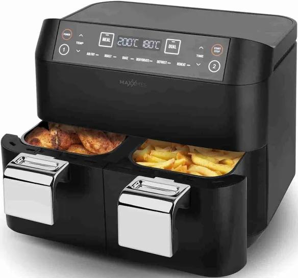 Friggitrice ad aria Maxxmee DE21 doppio cestello digitale 7,6L 2400W senza scatola