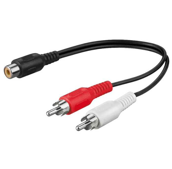 Immagine 2025-08-29 202408 Cavo RCA 1 femmina a 2 maschi RCA 0.20mts Confezione da 10 PZ. - immagine 1