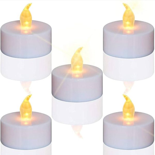 TEECOO Luci del tè, candele del LED lampeggianti candele senza fiamma, candela falsa a batteria realistica 24-Pack