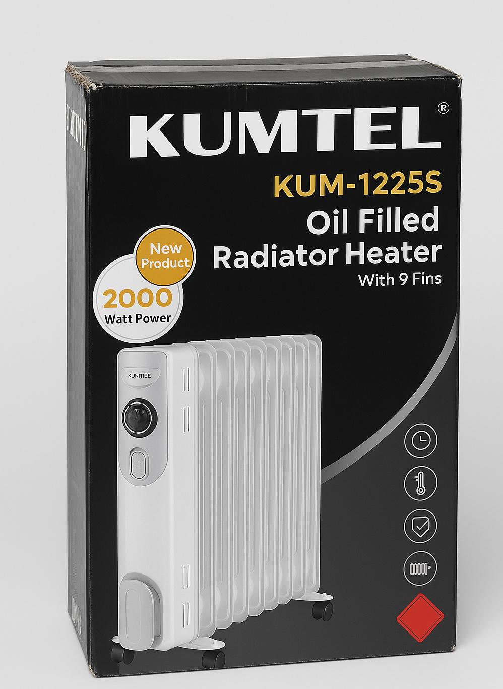 49d32618-95fd-4ff7-a74e-21a4cbff1775 Radiatore a olio Kumtel KUM-1225S – 2000 W – 9 alette – NUOVO - immagine 1