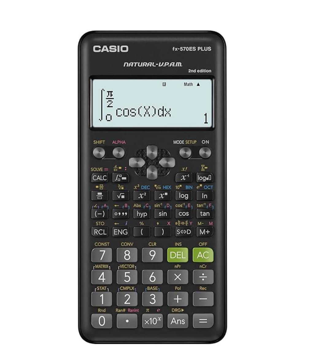 77f1abda-ba1d-41cb-ab2f-cd429f9e5217 Casio Fx-570Es Plus 2 Calcolatrice Scientifica Con 417 Funzioni, Nero - immagine 1