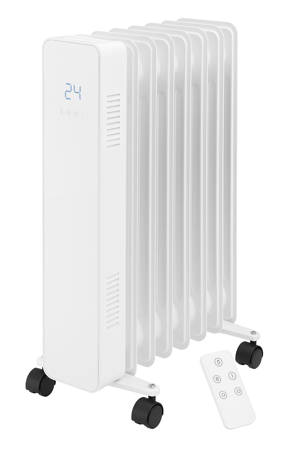 9ca3a2c3-4474-4773-ba53-86bac851f248 Radiatore a Olio Smart 11 Elementi 2500W con Display LED e Telecomando – Modello OH-250XA-11 (Bianco) - immagine 1