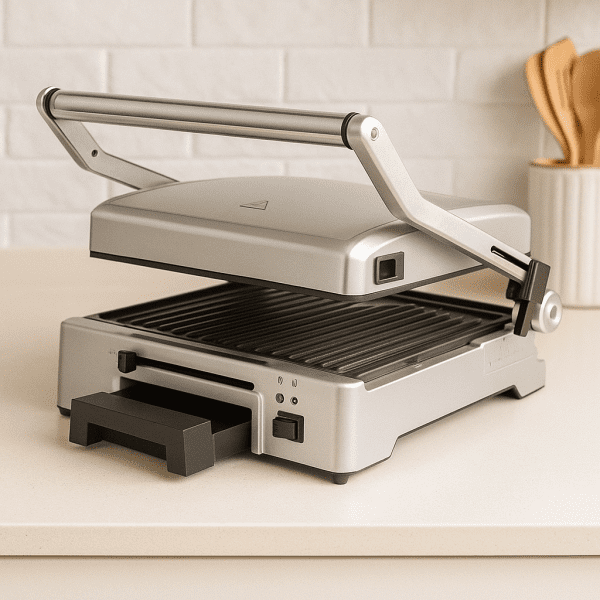 MPM MGR-10M Bistecchiera Elettrica 2000W in Acciaio Inox con Piastre Antiaderenti
