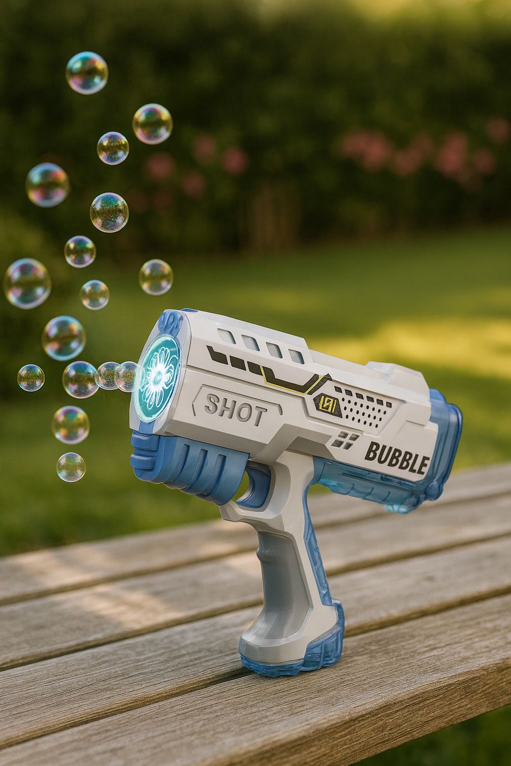 IMG-20251127-WA0010 Pistola Spara Bolle Elettrica Space Gun – Luci LED – Grande Getto di Bolle – Gioco per Bambini 3+ - immagine 1