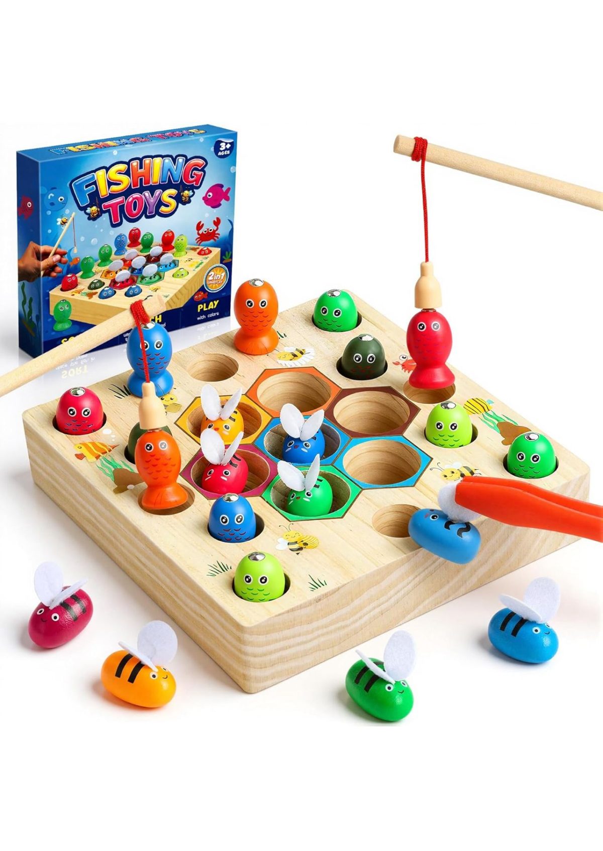 IMG-20251128-WA0001 2 in 1 Magnetici di Pesca in Legno Abilità Motorie Giocattoli Educativi - immagine 1