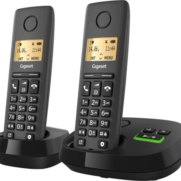 Gigaset PURE 120A Duo - Due cordless con Segreteria - Display Illuminato, Nero Antracite [Compatibile in IT, DE, FR, NL, BE, CHE, AUT] NUOVO