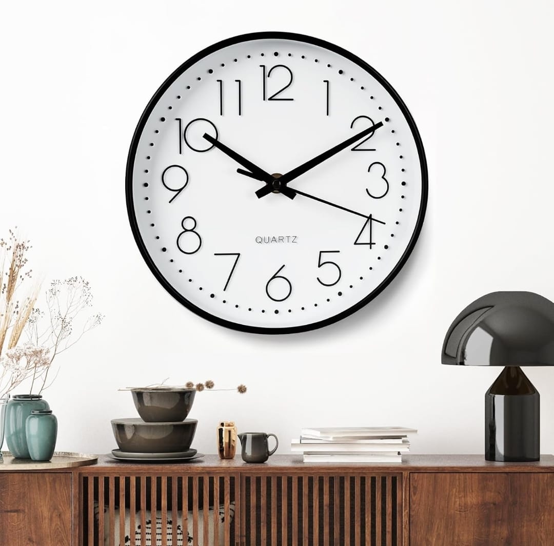 IMG-20251203-WA0036 Cucina Silenzioso Senza Ticchettio,Orologio da Parete Moderno,Orologio Moderno Bianco,Facile Lettura,per camera da letto,soggiorno,cucina,ufficio (20cm) - immagine 1