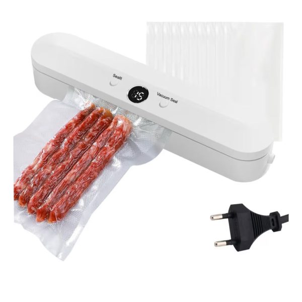 Macchina per Sottovuoto, Automatica Sigillatrice ad Aria per Alimenti da 60 KPa con 10 Sacchetti di Tenuta, Sigillatore Sottovuoto per Cibo Secchi e Umidi, per Cucina, Campeggio, Viaggio