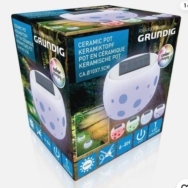 Grundig  Solar Ceramic Pot 10 x 7cm