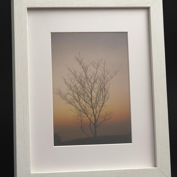 Cornice Foto in Legno Bianco con Passepartout – Formato A4, Elegante e Pronta da Appendere o Appoggiare 30x25