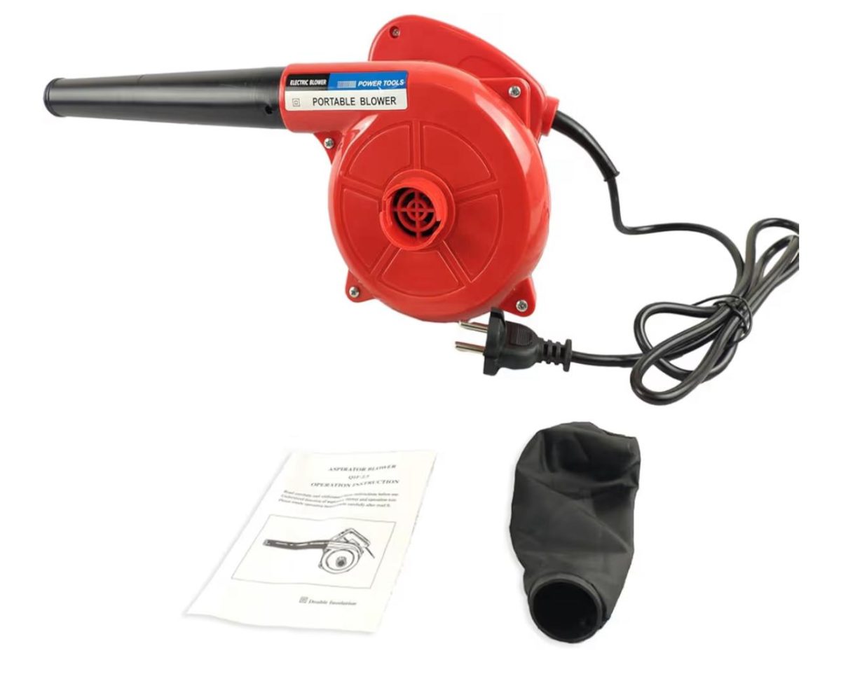 IMG-20251204-WA0016 Soffiatore per foglie portatile, potente motore ad alta velocità per la cura del prato 700 W, dispositivo elettrico per la pulizia del giardino cablato rosso - immagine 1