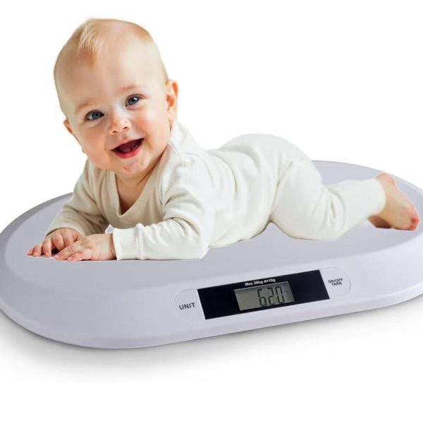 Innoliving INMD-039 Bilancia Baby Digitale ad Alta Precisione, Funzione Tara e Blocco Peso, Display LCD, Portata 20 kg, Design Ergonomico per Neonati e Bambini