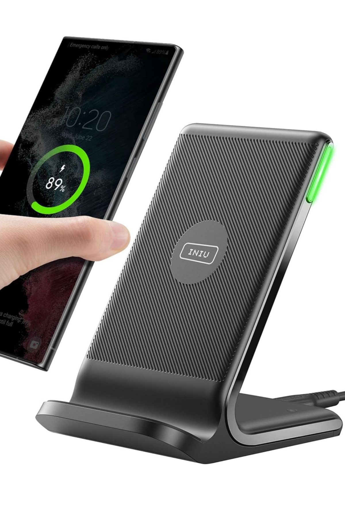 IMG-20251208-WA0007 Caricatore Wireless, INIU 15W Certificato Qi Ricarica Rapida Wireless Phone Charger Holder Wireless Luce adattiv Supporto Telefono per iPhone 17 16 15 14 13 12 11 Pro Max Samsung Galaxy Google Pixel - immagine 1