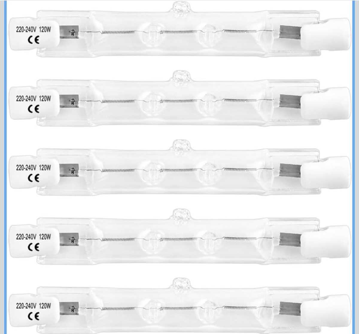 IMG-20251208-WA0011 Lampadina Alogena Lineare 78mm 120W Dimmerabile, 1800LM Bianco Caldo 2700K, 220-240V, Lampadina Alogena R7S J78 confezione da 5 - immagine 1